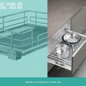 Giá Bát Đĩa Nan Oval Inox 304 (SGOB.700/800/900)