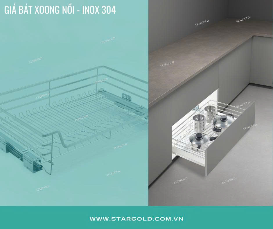 giá bát xoong nồi inox 304