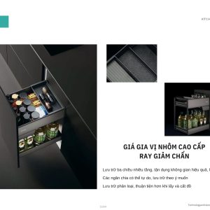Giá Gia Vị Nhôm Cao Cấp, Ray Giảm Chấn