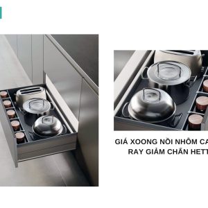 Giá Xoong Nồi Nhôm Cao Cấp, Ray Giảm Chấn HETTICH