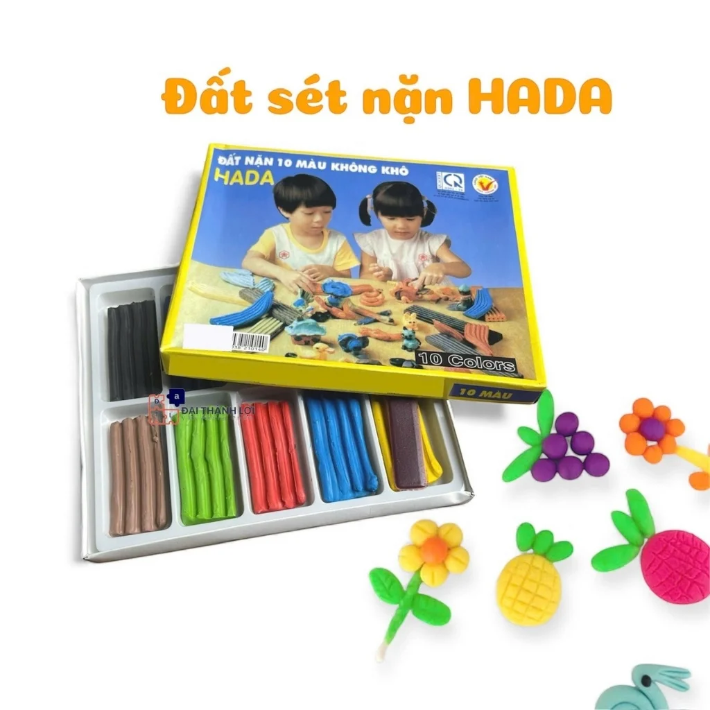 Đất Sét Nặn/ Đất Nặn Hình Thơm Hada / Hoa Đào Hộp 10 Màu