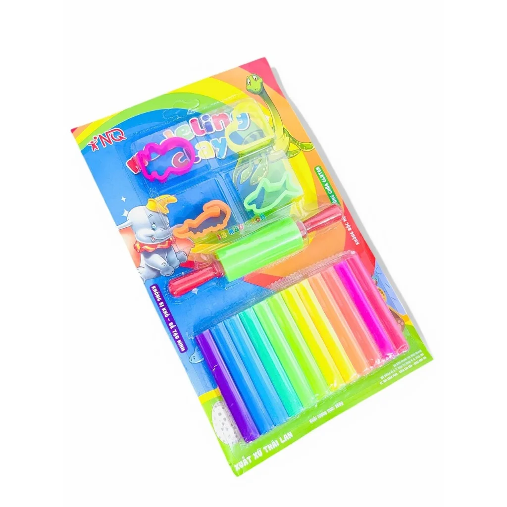 Đất nặn an toàn cho bé hàng thái lan mùi dễ chịu đất sét màu neon tươi sáng không độc không dính tay