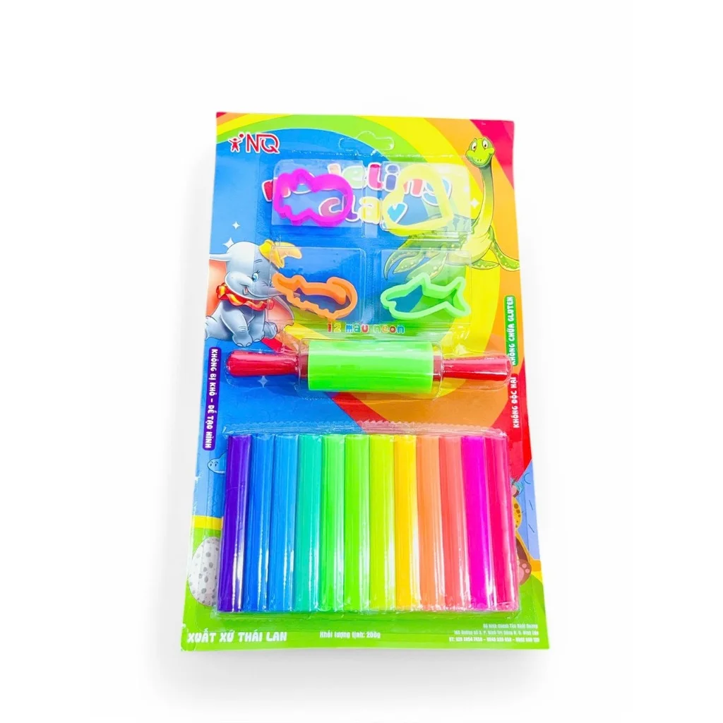 Đất nặn an toàn cho bé hàng thái lan mùi dễ chịu đất sét màu neon tươi sáng không độc không dính tay