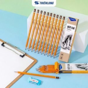 Hộp 10 cây Bút chì gỗ lục giác Thiên Long GP-018- Độ cứng 2B- Thích hợp cho học sinh làm bài thi trắc nghiệm
