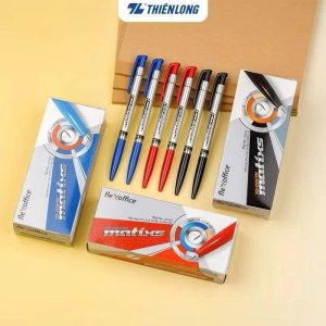Combo 10/20 Bút bi Thiên Long FO-024 ngòi 0.7mm mực xanh/đỏ/đen hệ dầu, đạt tiêu chuẩn an toàn Châu Âu