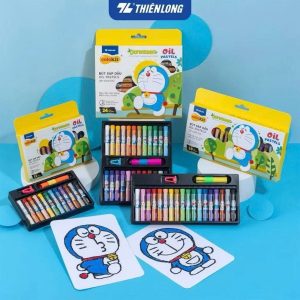 Bút sáp dầu màu Pastel Thiên Long Colokit Doraemon 12/18/24 Màu , tặng kẹp chống bẩn, chuốt