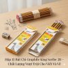 [K6228] HỘP 12 Cây Bút Viết Chì Gỗ 2B Thân Sọc Vàng, Nét Đậm Khó Gãy King/ K6228 Có Gôm, Gỗ Cứng, Dễ Chuốt