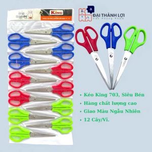 SỈ _ [703] VĨ 12 Cây Kéo Cắt Thủ Công - Kéo Học Sinh - Kéo Cắt Giấy, Kéo Văn Phòng Kéo Cắt Siêu Bén, Chất Lượng