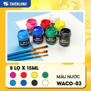 MÀU NƯỚC WACO-03 VỈ 8 MÀU NƯỚC THIÊN LONG 15ML HÀNG CHÍNH HÃNG