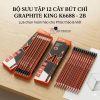 [6688-6218] ]Vỉ 12 bút chì KING 2B kèm đầu tẩy - Bút chì viết chất liệu gỗ an toàn dễ gọt phù hợp với học sinh văn phòng