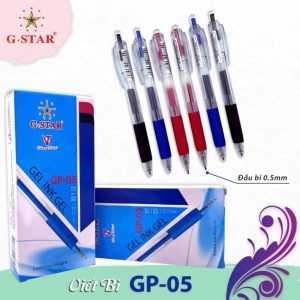 [GP05] HỘP 12 Cây Viết Gel Bấm Nước / Bút Gel Bấm / Bút Bi Bấm G-Star / Gstar GP-05 Ngòi Bi 0.5mm ( Mực Xanh, Đỏ, Đen)