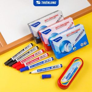 COMBO 5/10 Bút lông bảng xóa được Thiên Long WB-03 nét 2.5mm mực xanh đỏ đen không độc hại bơm mực dễ dàng