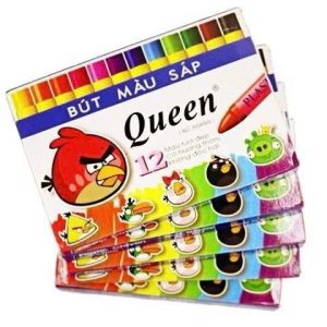 (Bao Bì MỚI) Bút sáp màu Queen - Tiêu chuẩn Mỹ & Châu Âu - 12 màu/18 màu/24 màu - tô mịn, đều, rất ít bụi