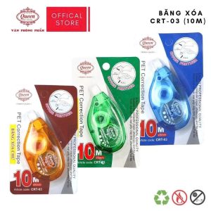 Combo 2 Vỉ Bút xóa kéo/ băng kéo Queen - CRT03 (10M) - Chính Hãng
