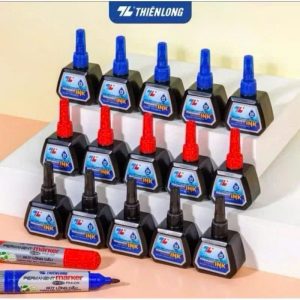 Lốc 6 Lọ Mực bút lông dầu Thiên Long PMI-01 Xanh/ Đỏ/ Đen, bám dính tốt, không độc hại theo tiêu chuẩn Châu Âu