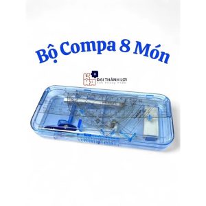Bộ Thước Kẻ Compa Eke 8 Món Chuyên Dụng Cụ Học Tập Cho Học Sinh Kèm Bút Chì, Tẩy Chì, Ruột Chì