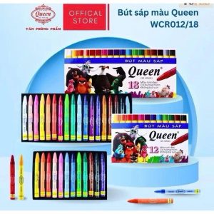 SỈ _10/5 Hộp Bút Sáp/ Sáp Màu 18 Màu Queen (Nữ Hoàng) Hàng Chính Hãng WRC-018 Có Hương Thơm, Màu Sáng, Tô Đẹp