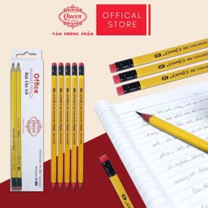 Hộp 12 CÂY Bút chì 2B Queen - Office Partner PC980 - Có đầu gôm