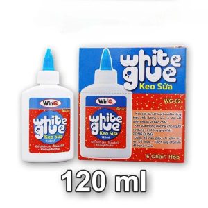 COMBO 2 Chai Keo Sữa WinQ WG 02 LOẠI LỚN Màu Trắng Sữa Dung Tích 120ml Dán Giấy, bìa, vải, gỗ...