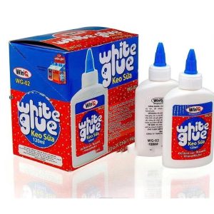 SỈ _ [WG02] LỐC 6 Chai Keo Sữa WinQ LOẠI LỚN Màu Trắng Sữa Dung Tích 120ml Dán Giấy, bìa, vải, gỗ.
