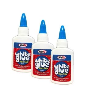 Combo 3 Chai Keo Sữa WinQ Màu Trắng Sữa Dung Tích 40ml Dán Giấy, bìa, vải, gỗ,thủ công