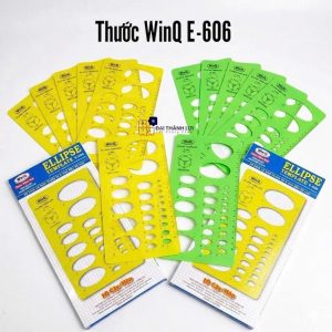 SỈ _ HỘP 10 Cây Thước Vẽ Hình Elip / Thước Lỗ Kỹ Thuật Hình Học Nhựa Dẻo WinQ / Win-Q Qui Lực E 606 Vẽ Hình Elip