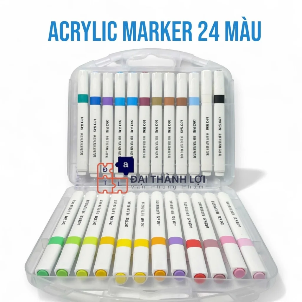 Bút Dạ / Bút Lông Màu Acylic/ Bút Màu Acrylic Marker 18 Màu Thân TAM GIÁC, Chống Nước
