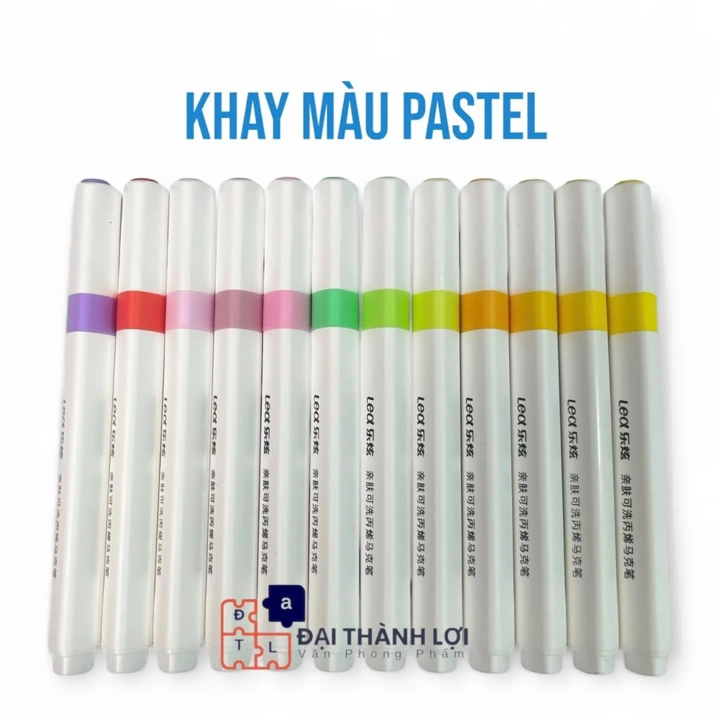 Bút Dạ / Bút Lông Màu Acylic/ Bút Màu Acrylic Marker 18 Màu Thân TAM GIÁC, Chống Nước