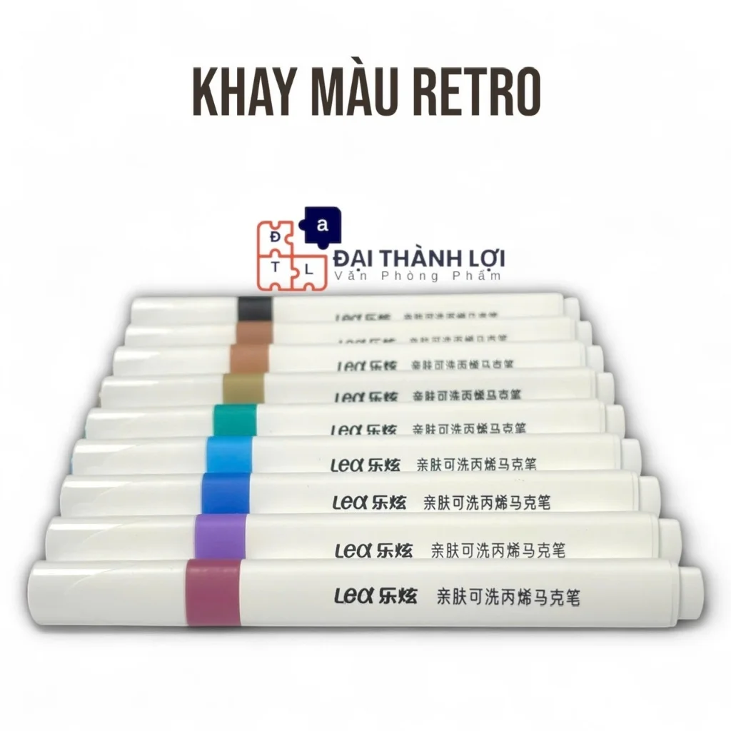 Bút Dạ / Bút Lông Màu Acylic/ Bút Màu Acrylic Marker 18 Màu Thân TAM GIÁC, Chống Nước