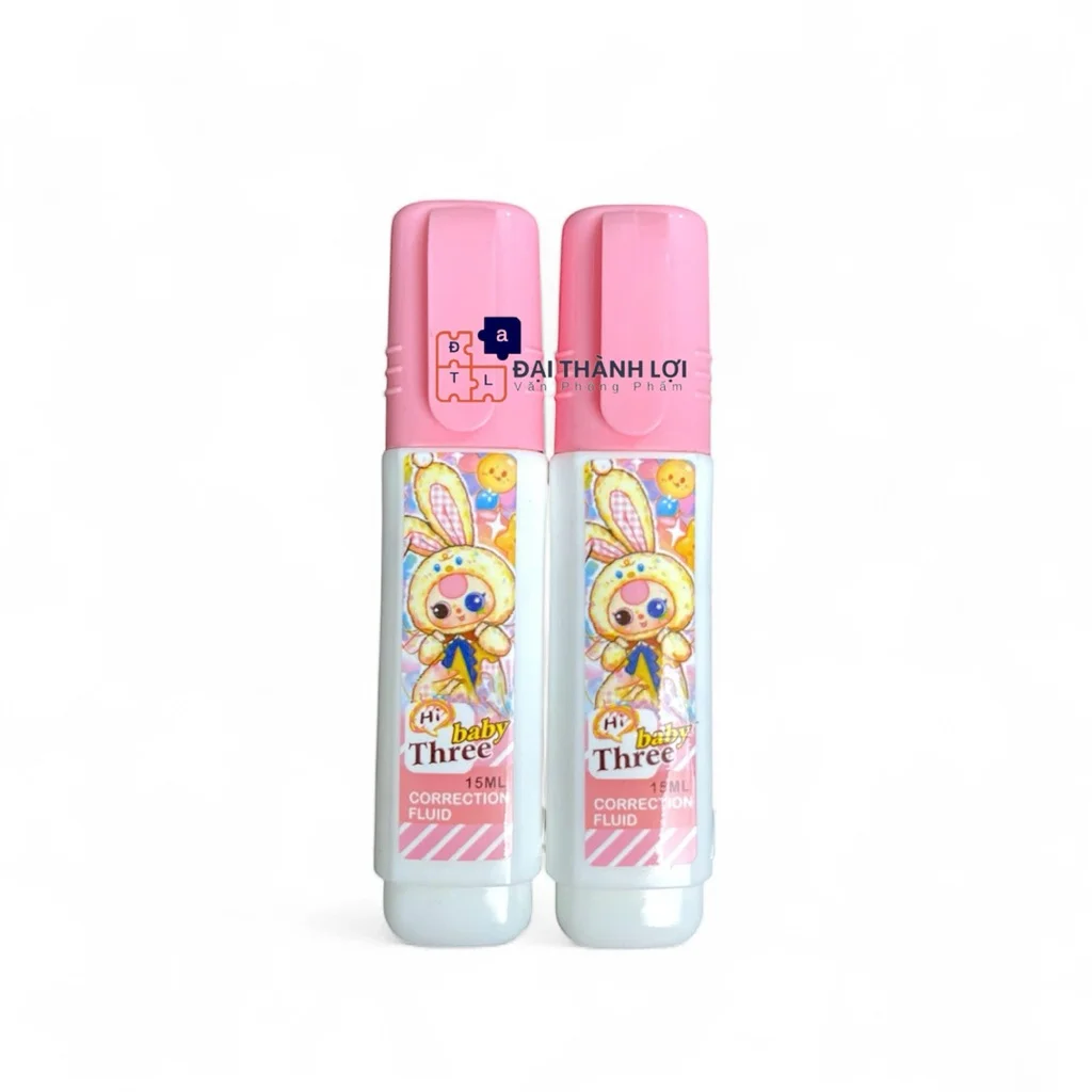 Bút xoá nước 15ml vỏ màu xanh, hồng, vàng