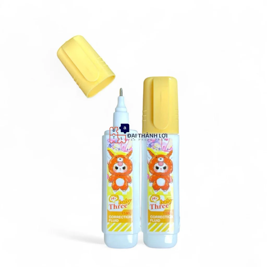 Bút xoá nước 15ml vỏ màu xanh, hồng, vàng