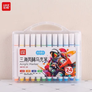 Bút Dạ / Bút Lông Màu Acylic/ Bút Màu Acrylic Marker - 24 Màu Thân TAM GIÁC, Chống Nước