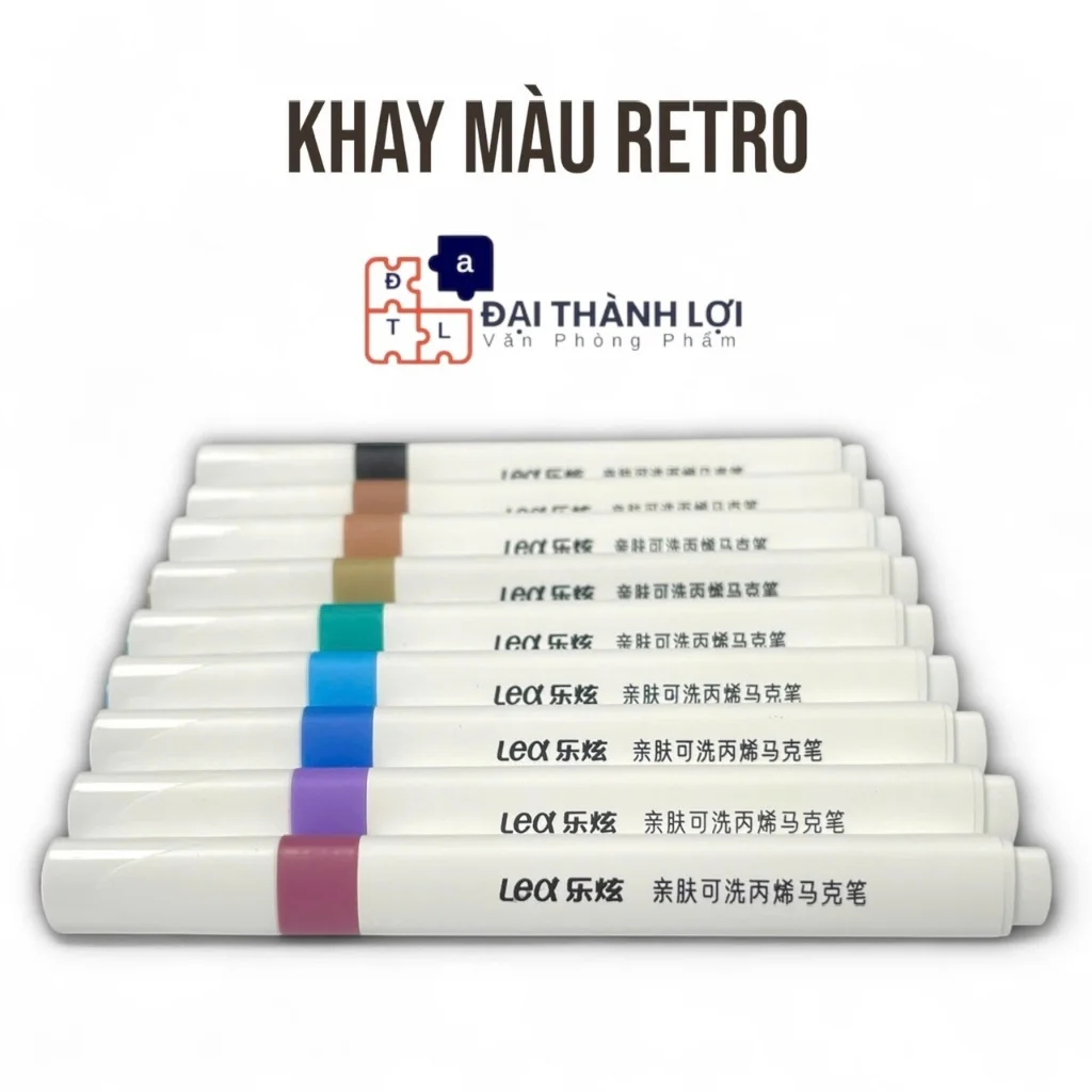 Bút Dạ / Bút Lông Màu Acylic/ Bút Màu Acrylic Marker - 24 Màu Thân TAM GIÁC, Chống Nước