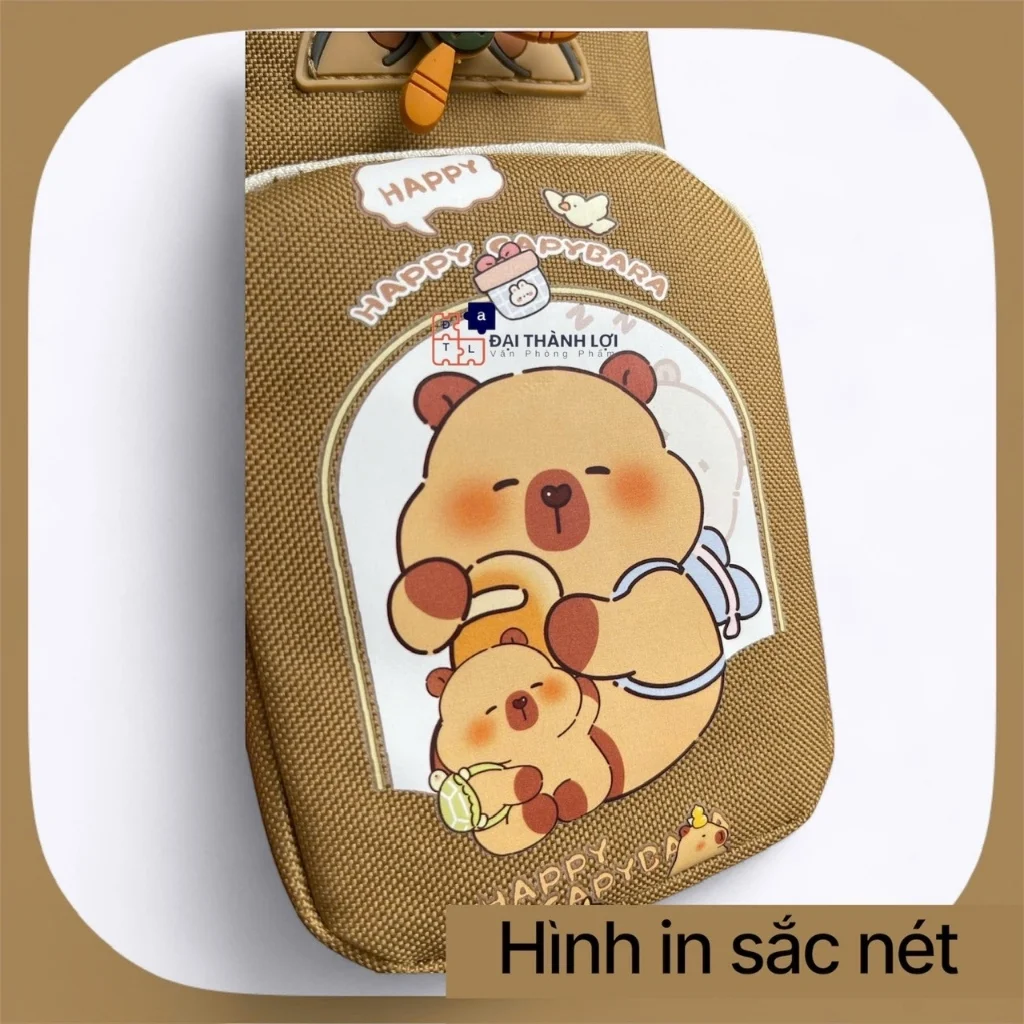 Túi đựng bút đa năng, họa tiết Capybara dụng cụ học tập nhiều lớp dung tích lớn, Phim hoạt hình Capybara