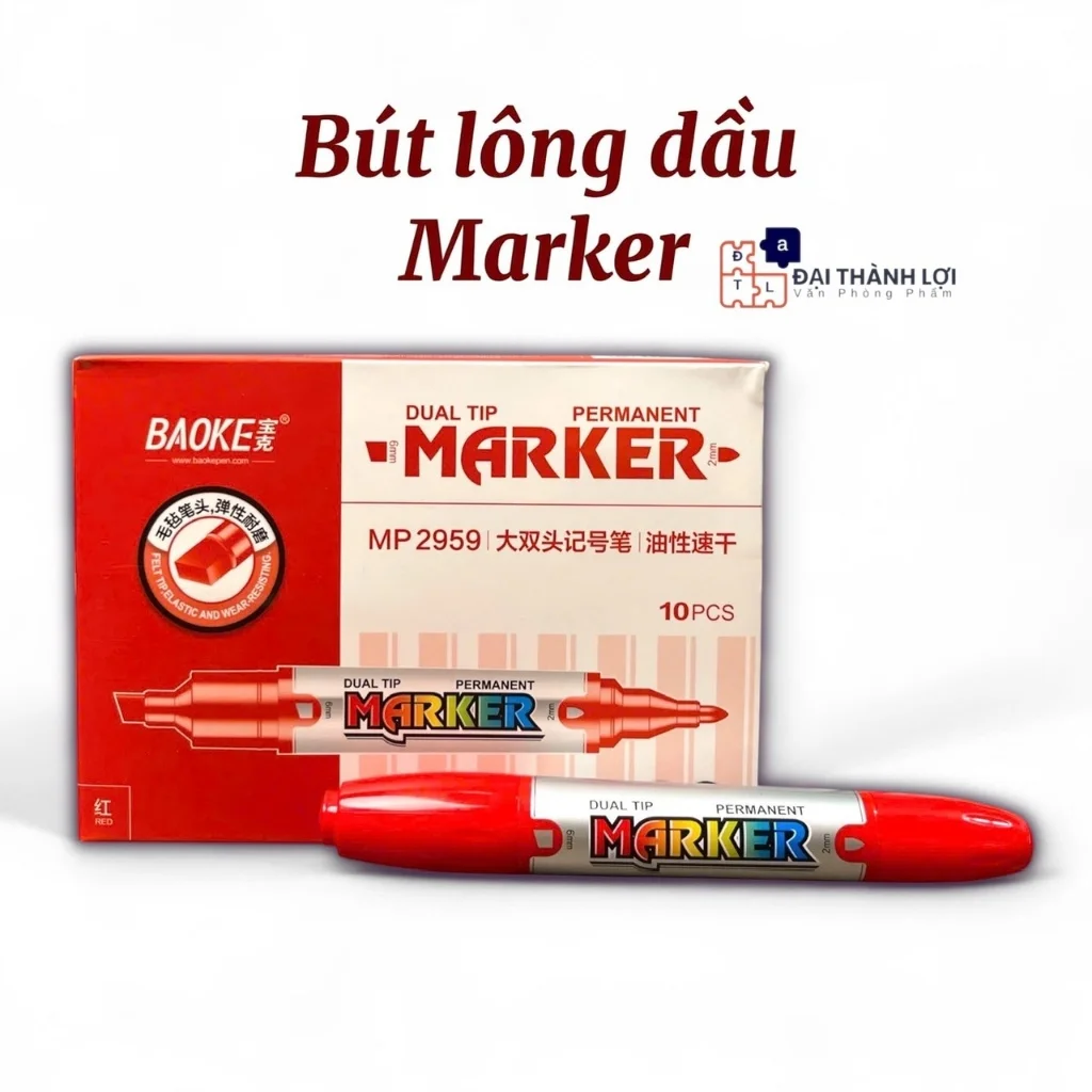 Bút Lông Dầu Baoke MP2959 – Mực Đậm, Bền Màu, Viết Đa Năng