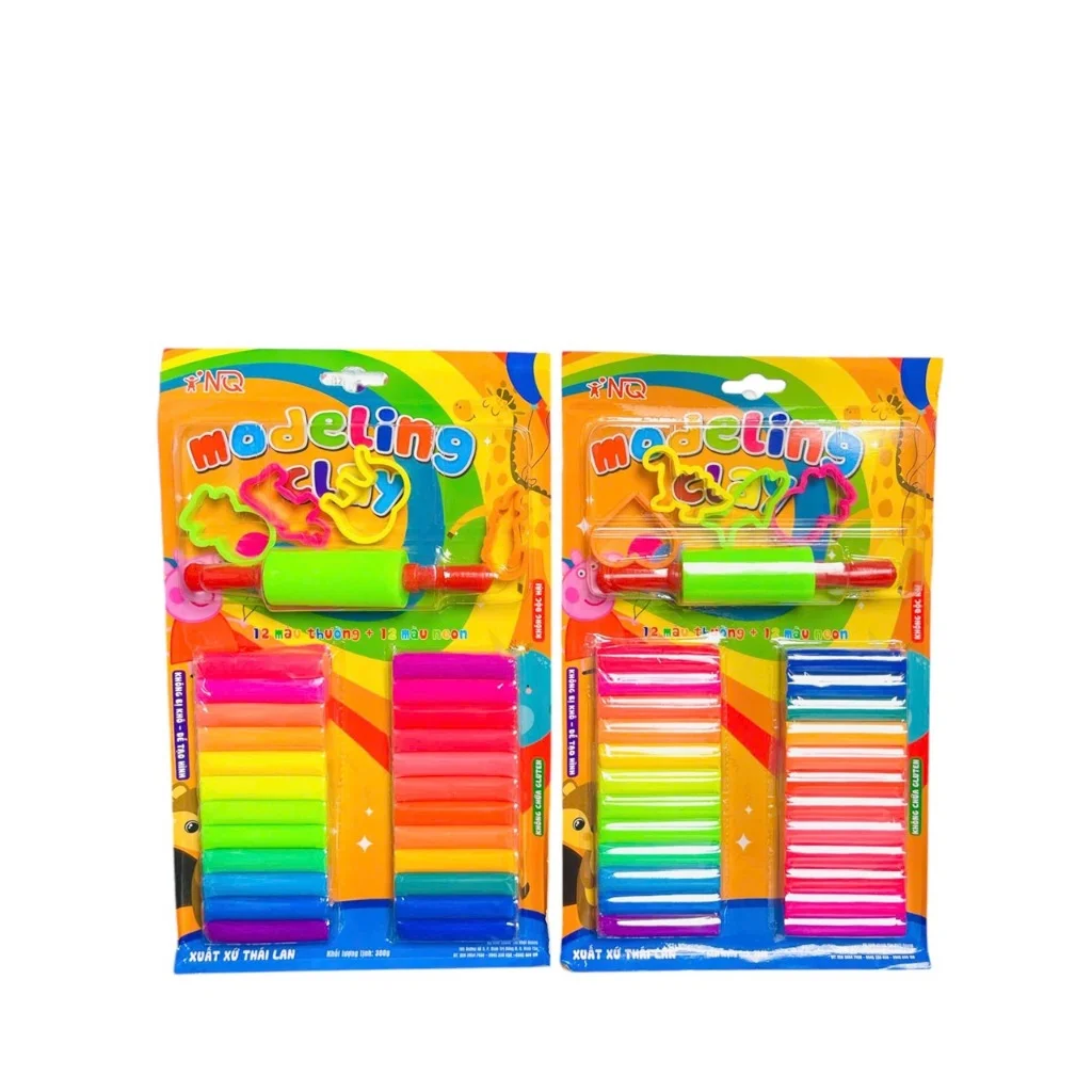 Đất nặn an toàn cho bé hàng thái lan mùi dễ chịu đất sét màu neon tươi sáng không độc không dính tay