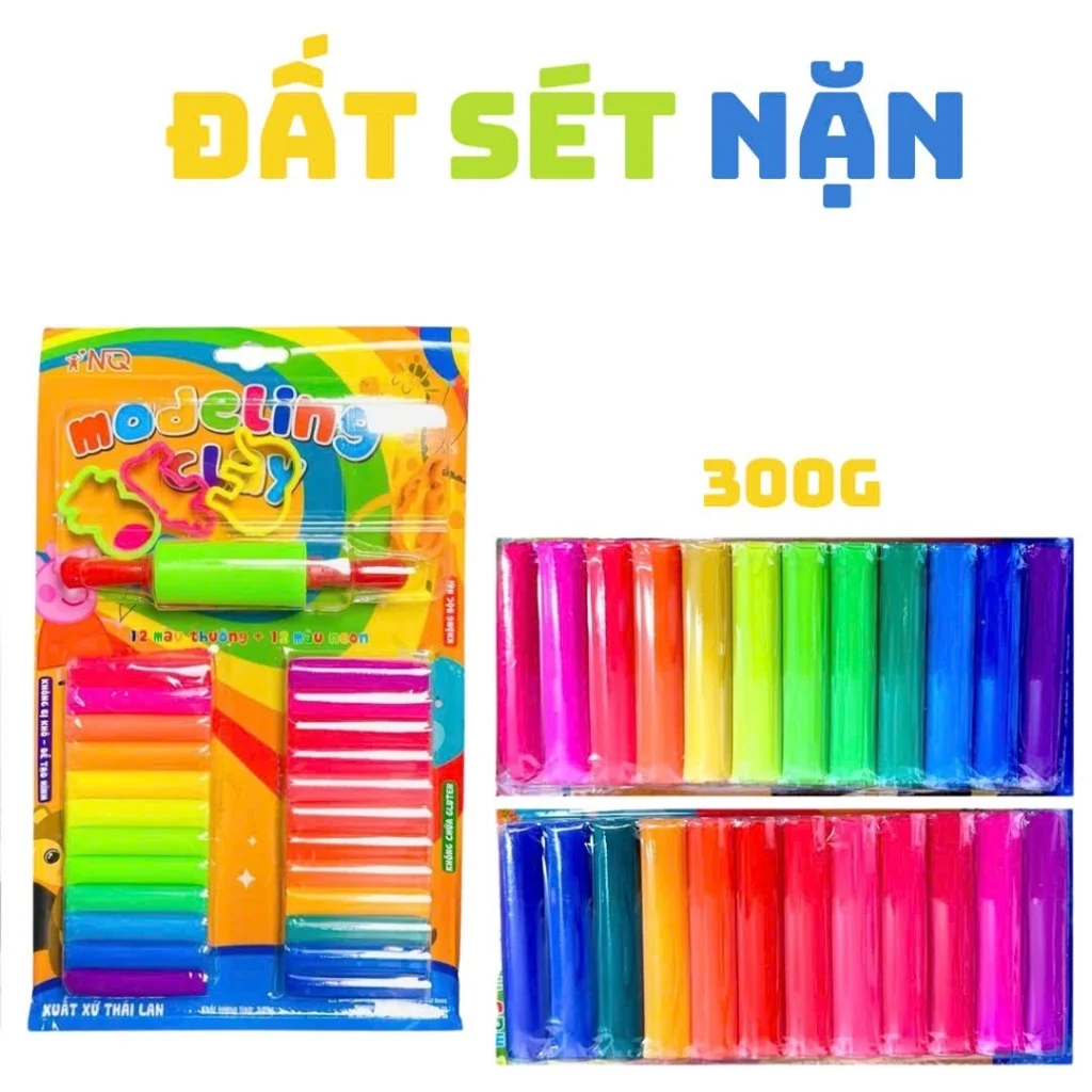 Đất nặn an toàn cho bé hàng thái lan mùi dễ chịu đất sét màu neon tươi sáng không độc không dính tay