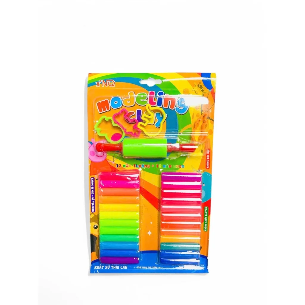 Đất nặn an toàn cho bé hàng thái lan mùi dễ chịu đất sét màu neon tươi sáng không độc không dính tay