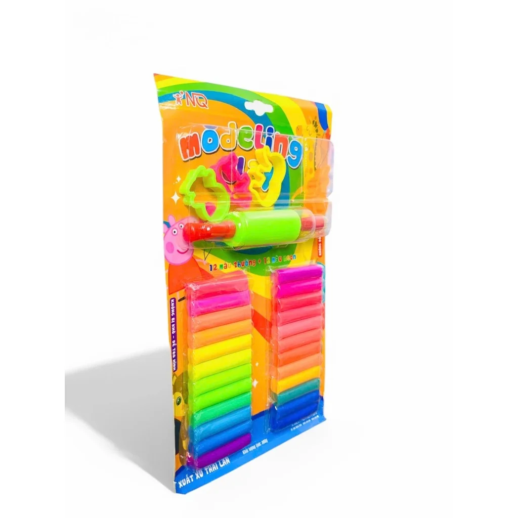 Đất nặn an toàn cho bé hàng thái lan mùi dễ chịu đất sét màu neon tươi sáng không độc không dính tay