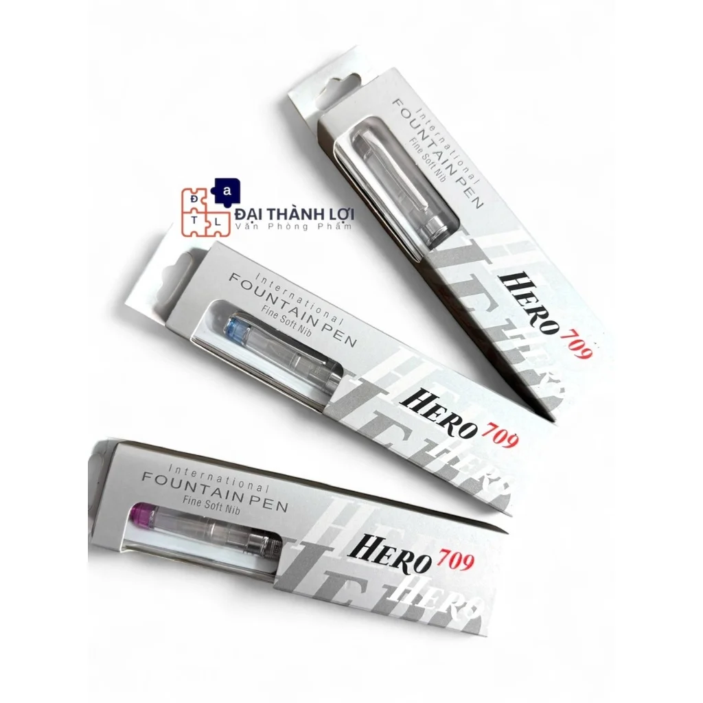 Bút Máy Ngòi Trơn / Bút Máy Bơm Mực Queen / Bút Máy Hero 336 Nắp Xi Vàng, Chính Hãng - Phiên Bản Quốc T