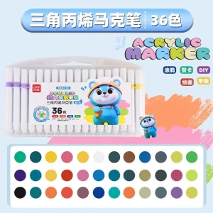 Bút Dạ / Bút Lông Màu Acylic/ Bút Màu Acrylic Marker - 36 Màu Thân TAM GIÁC, Chống Nước