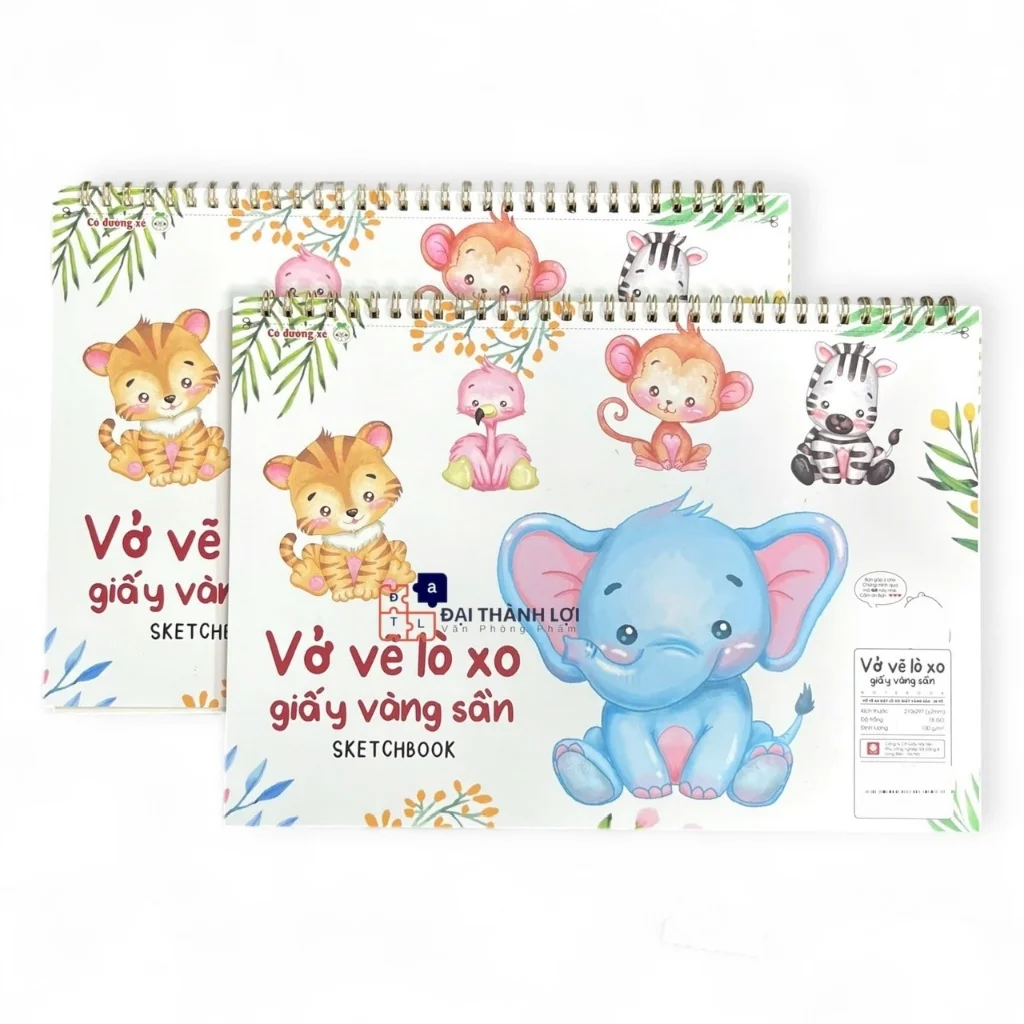 Vở Vẽ Lò Xo A4 Giấy Vàng Sần - Bắt màu tốt(Giao Bìa Ngẫu Nhiên)