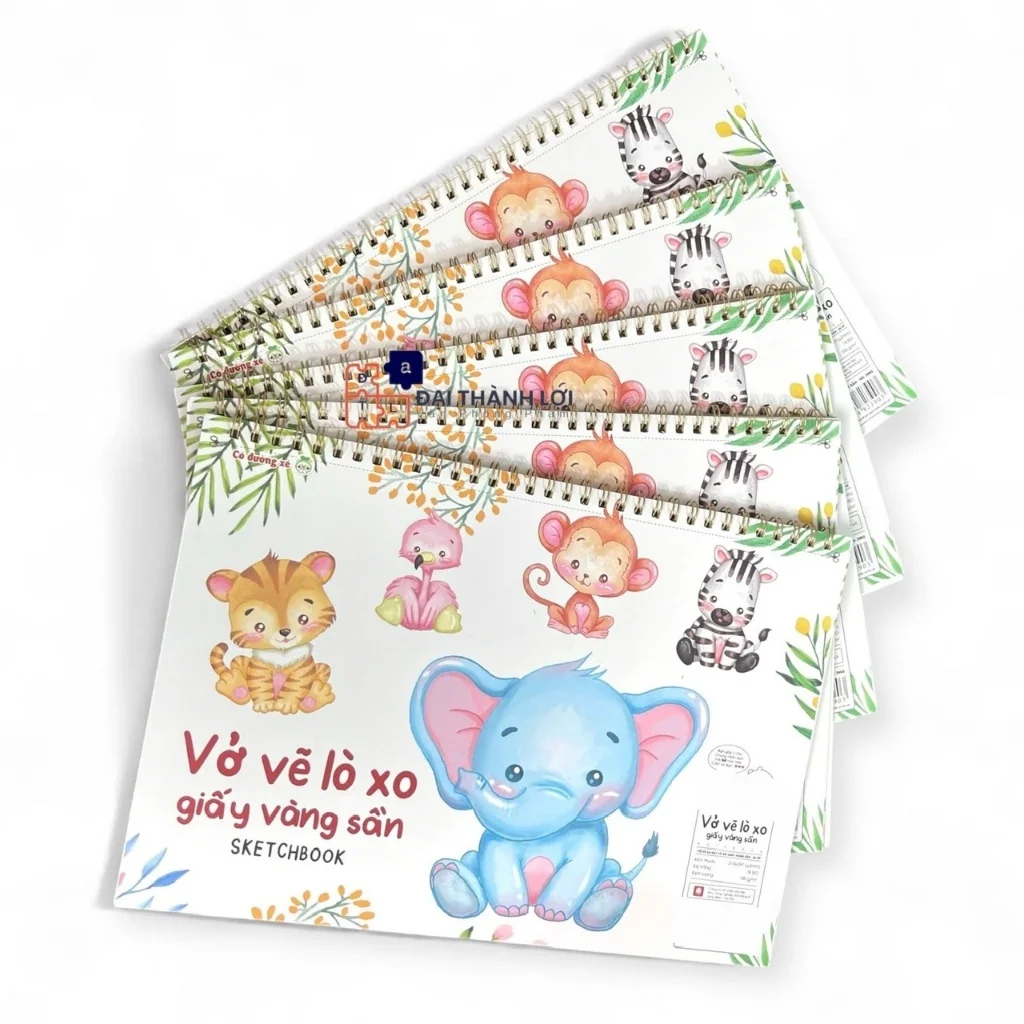 Vở Vẽ Lò Xo A4 Giấy Vàng Sần - Bắt màu tốt(Giao Bìa Ngẫu Nhiên)