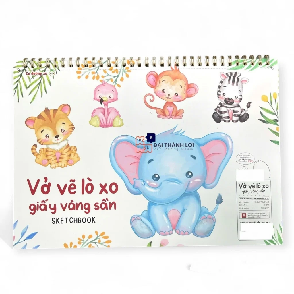 Vở Vẽ Lò Xo A4 Giấy Vàng Sần - Bắt màu tốt(Giao Bìa Ngẫu Nhiên)