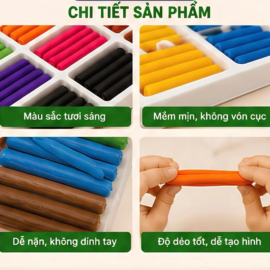 Đất Sét Nặn/ Đất Nặn Hình Thơm Hada / Hoa Đào Hộp 5 Màu