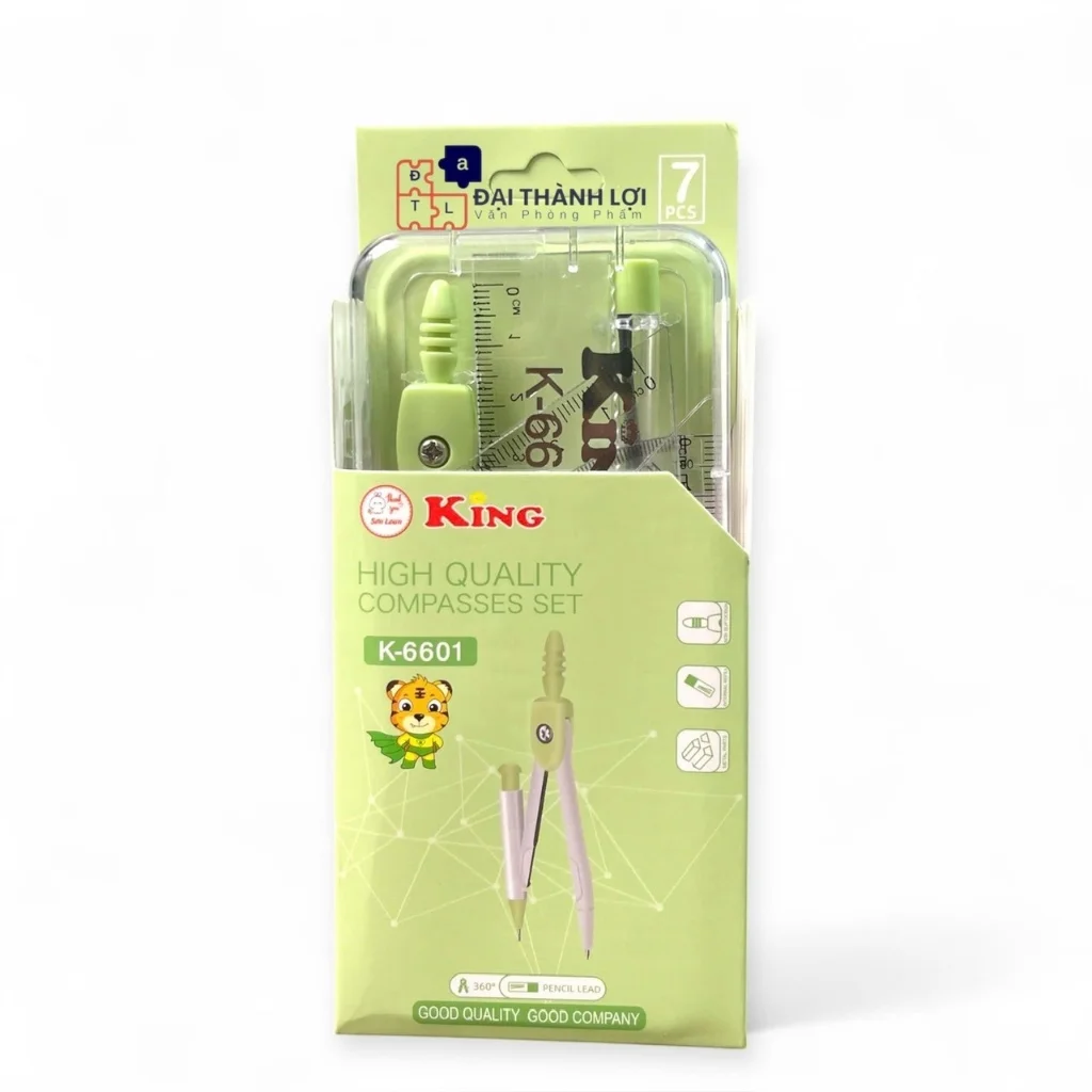 Bộ Thước Kẻ Compa Eke 7 Món Chuyên Dụng Cụ Học Tập Cho Học Sinh ( Giao Mẫu Ngẫu Nhiên)