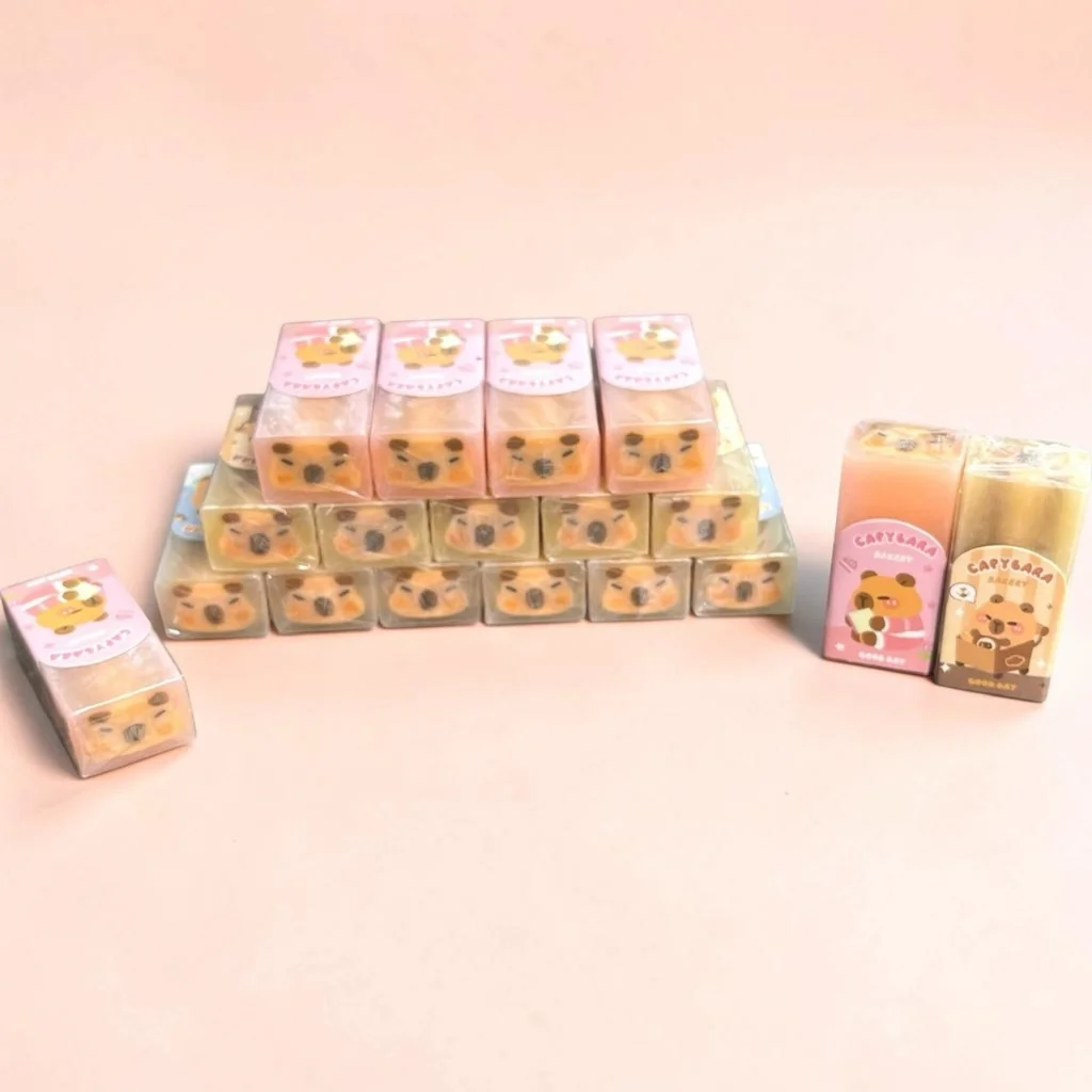 Gôm Tẩy Bút Chì Thỏi Hình CAPYBARA Dễ Thương, Loại Dày, Tẩy Siêu Sạch