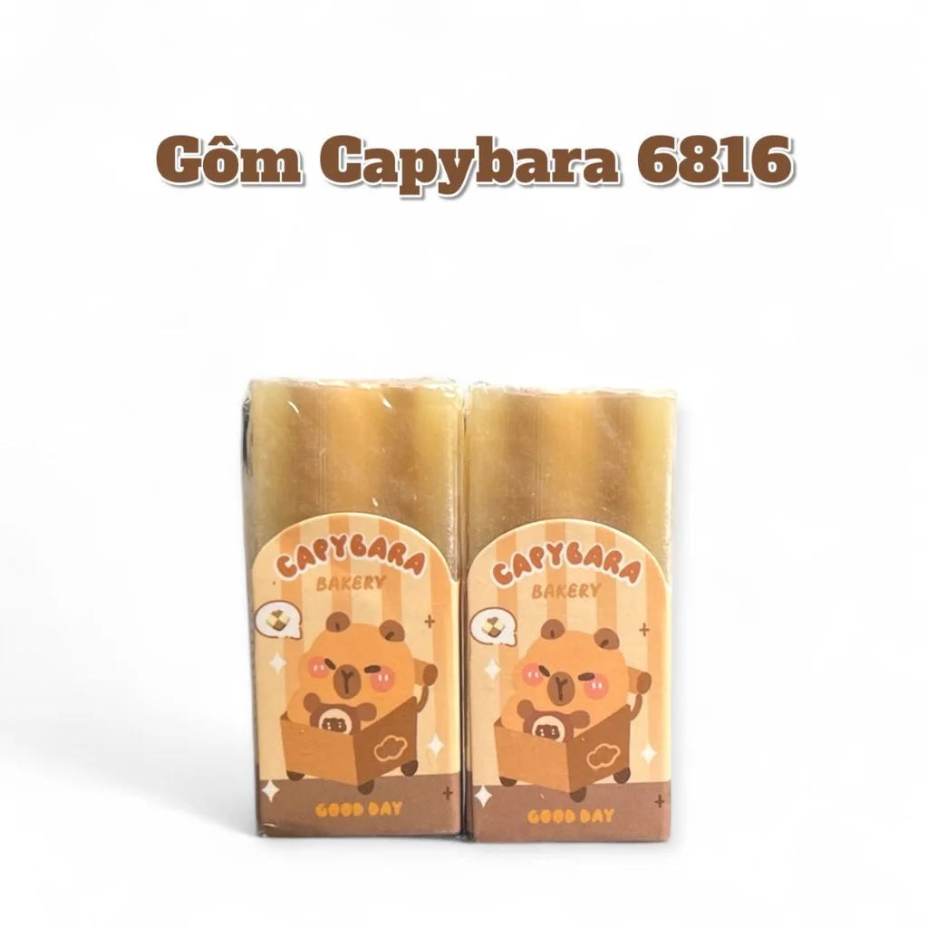 Gôm Tẩy Bút Chì Thỏi Hình CAPYBARA Dễ Thương, Loại Dày, Tẩy Siêu Sạch
