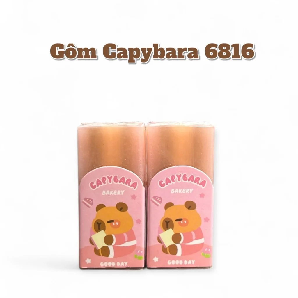 Gôm Tẩy Bút Chì Thỏi Hình CAPYBARA Dễ Thương, Loại Dày, Tẩy Siêu Sạch