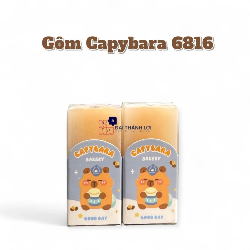 Gôm Bút Chì - Tẩy Bút Chì Thỏi Hình CAPYBARA Dễ Thương, Loại Dày, Tẩy Siêu Sạch, Ít Vụn